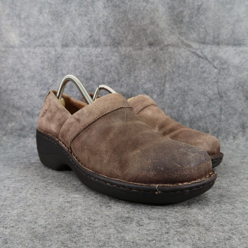 Born Shoes Womens 9 Clogs Slip On Comfort Casual Distressed Leather Walk Casual
